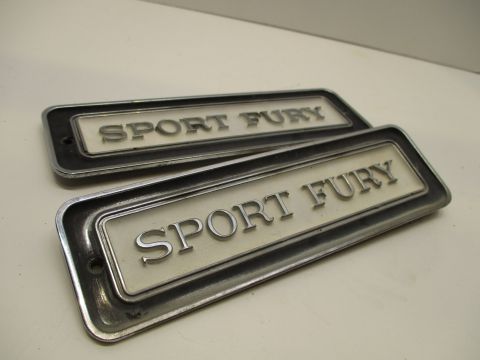 Pair of "Sport Fury" nameplates