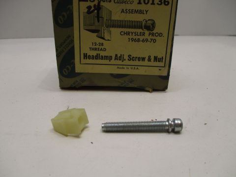 Headlamp adjuster screw and nut