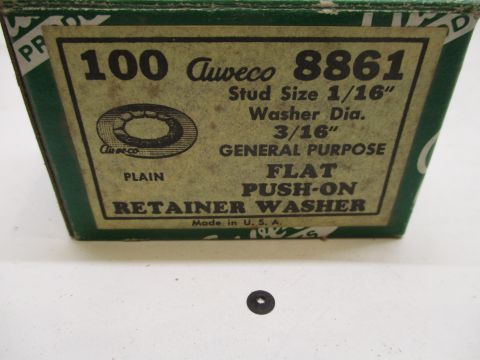 Flat push-on retainer washer