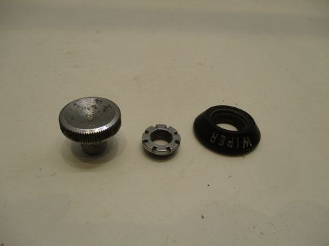 Windshield wiper knob, nut, and bezel