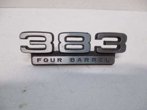 "383 Four Barrel" nameplate