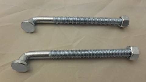 Pair of gas tank strap J-bolts and nuts